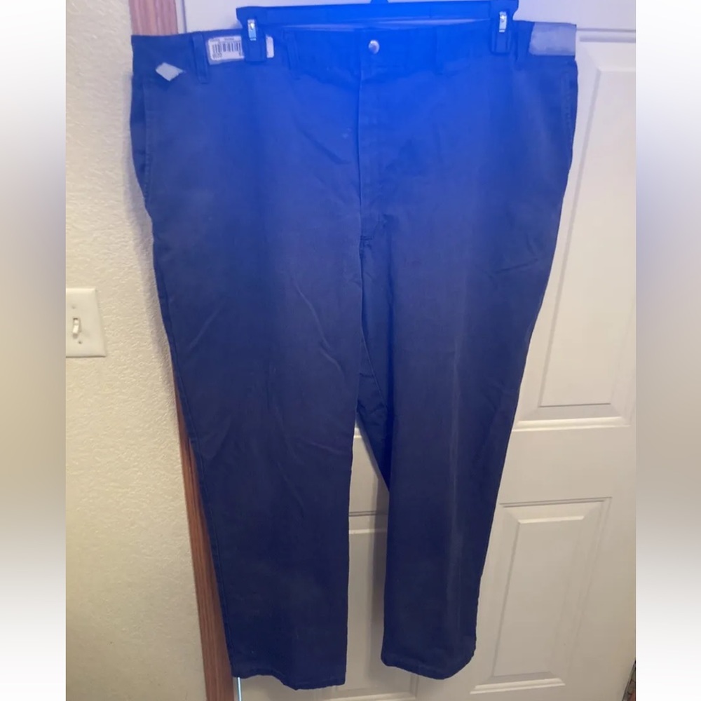 used uniform work pants mens 48 Sz Size Blue Says Worker Name Oil Field Welder